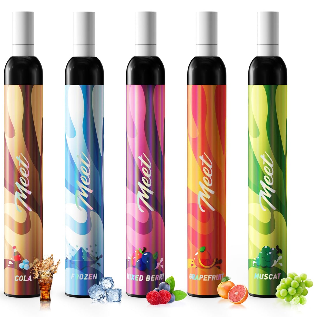 MEET JO5ES型 電子タバコ 使い捨て VAPE 5風味セット タールニコチンなし 爆煙 (MIX-1)