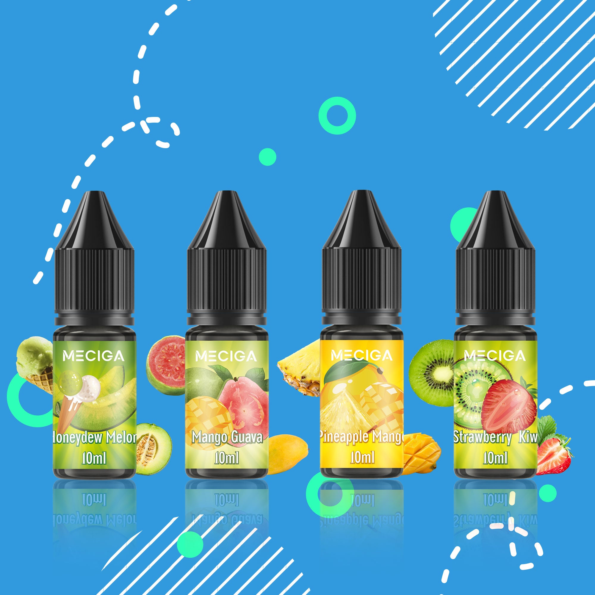 MECIGA E Liquid Ohne Nikotin Pack of 12 - 10ML