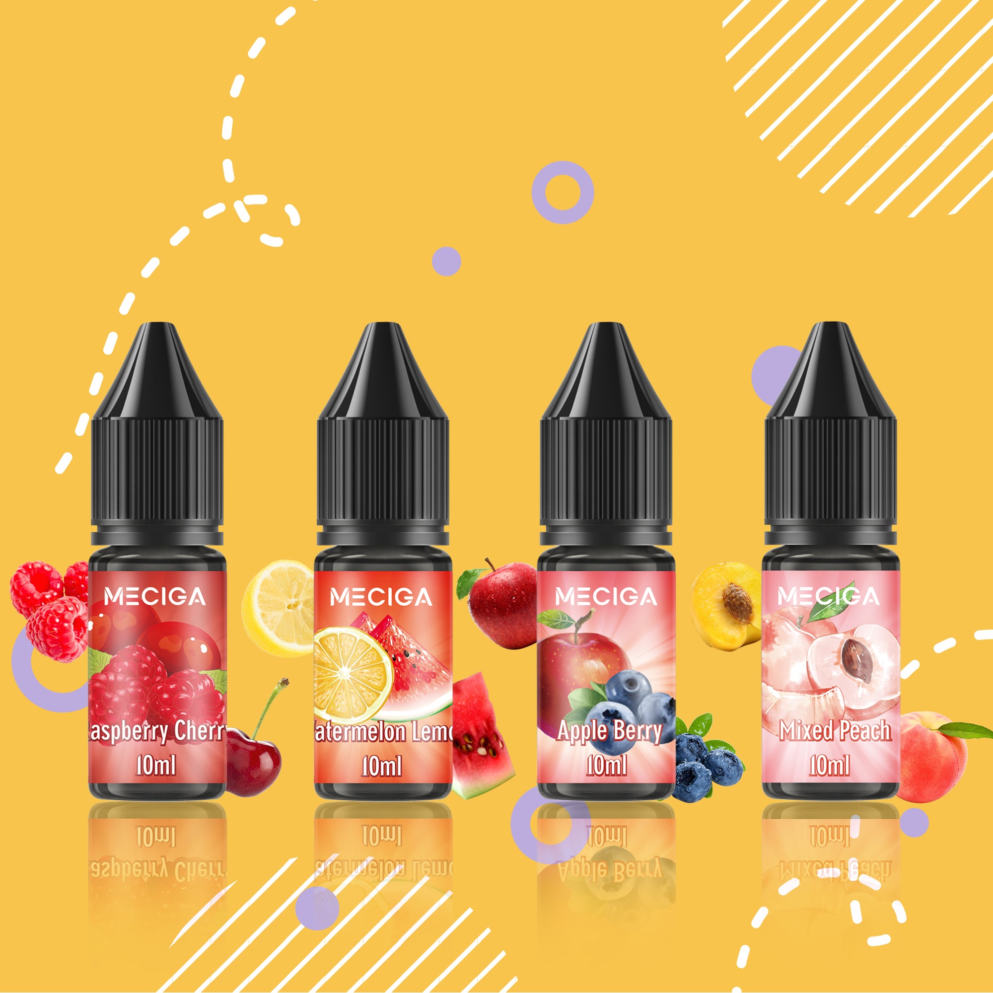 MECIGA E Liquid Ohne Nikotin Pack of 12 - 10ML