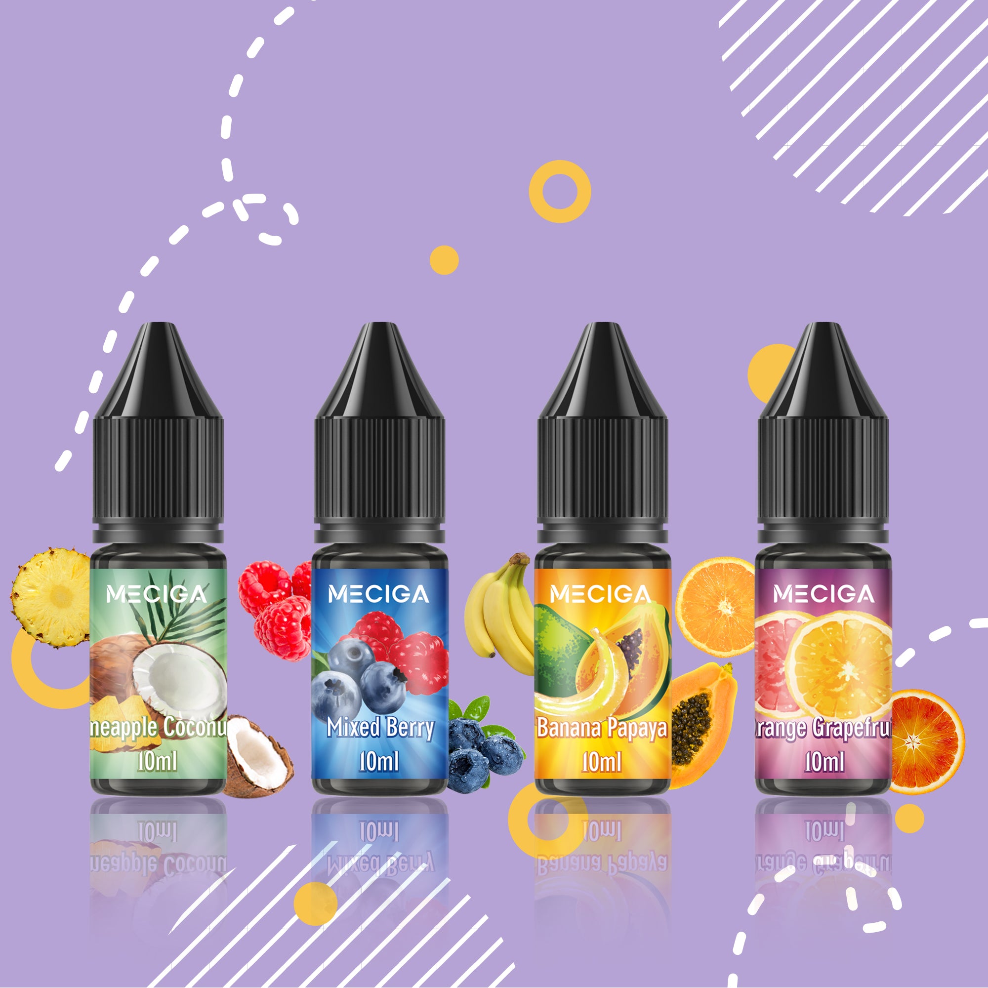 MECIGA E Liquid Ohne Nikotin Pack of 12 - 10ML