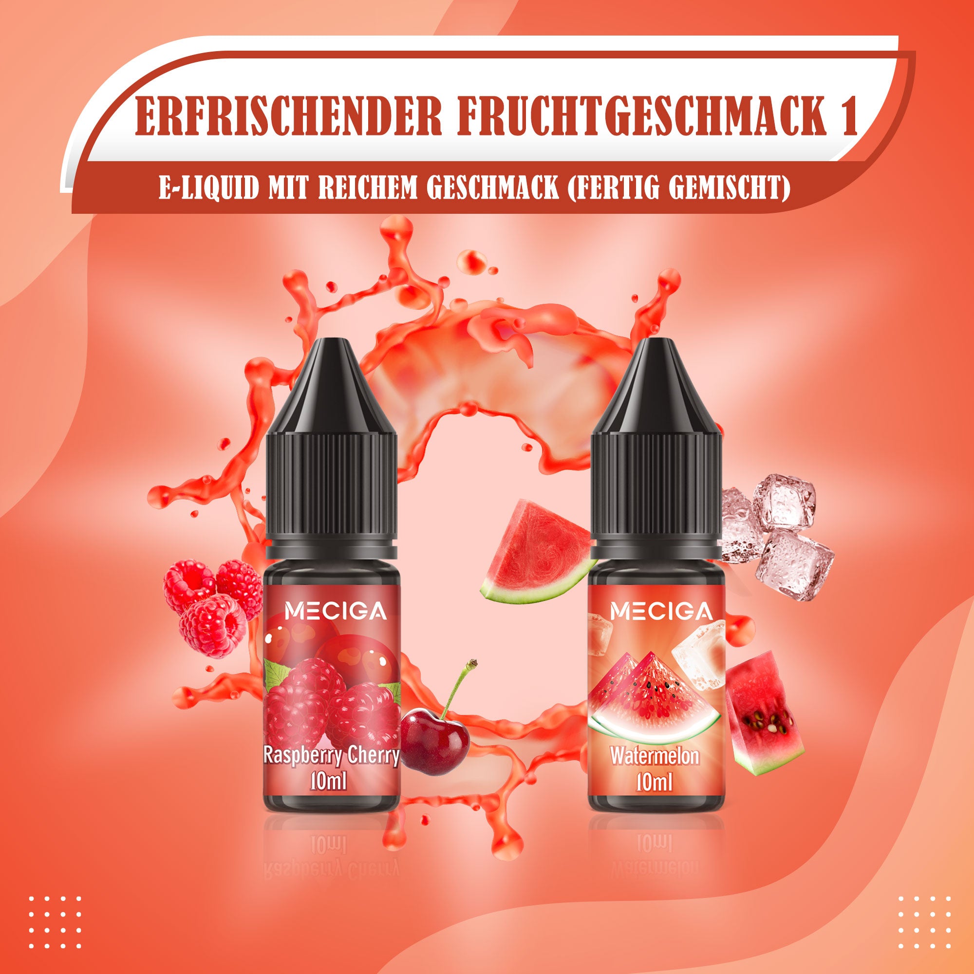 MECIGA E Liquid Ohne Nikotin Pack of 6 - 10ML