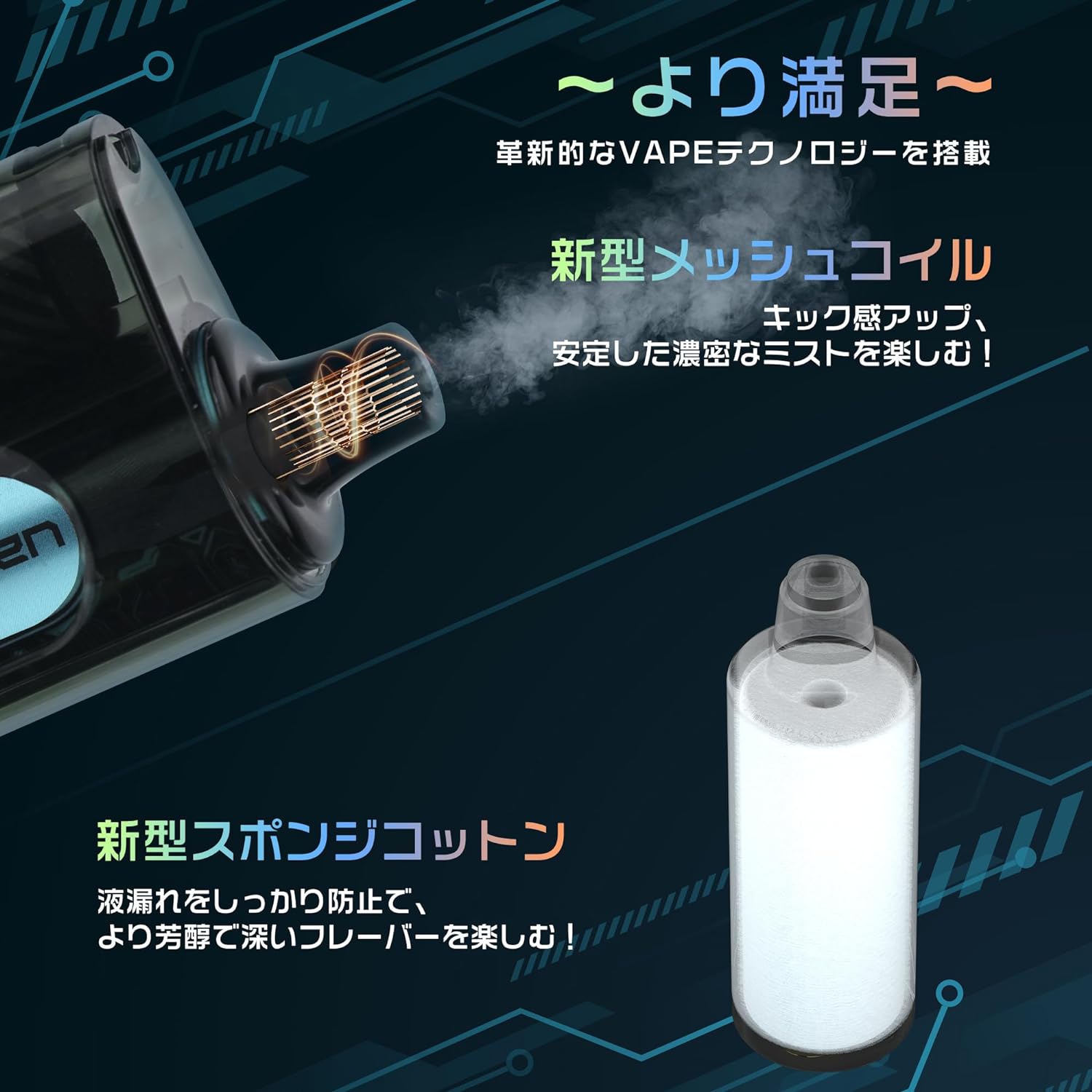 ARASHI 電子タバコ POD(カートリッジ)交換式電子タバコ 25000回吸引 持ち運び便利 ニコチン0 タール0 使い捨て ポッド5個付き I3(MIX-2)