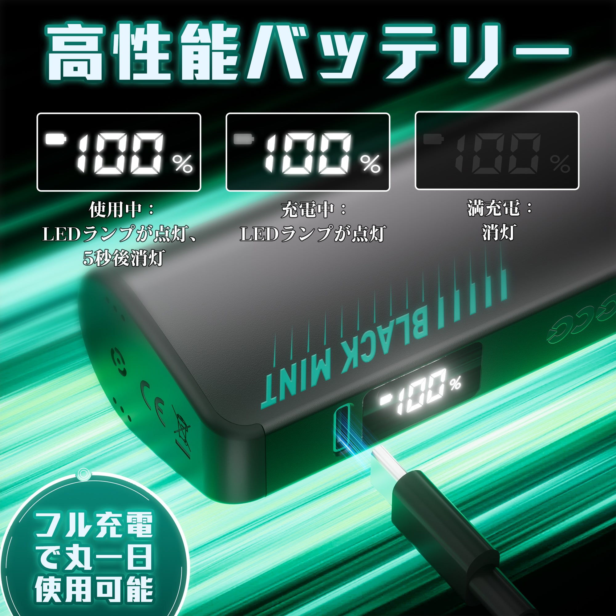 NICOCO 電子タバコ 使い捨て 鬼ミント 甘さなし清涼感MAX 1個/2個入り V3S型