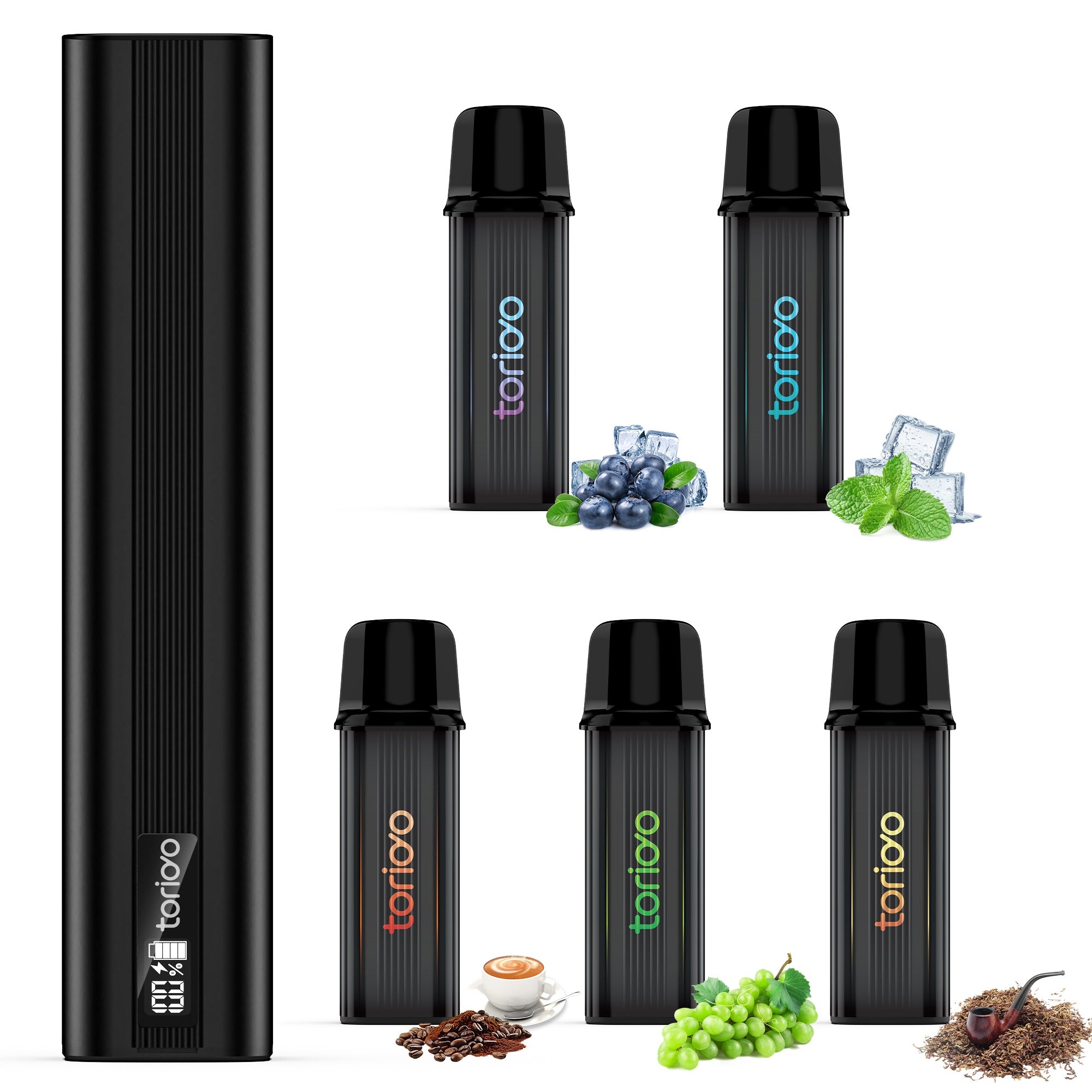 TORIDO IM4-Type Refillable Pod Electronic Cigarette Starter Kit with 5 MECIGA VAPE TORIDO IM4-Type Refillable Pod Electronic Cigarette Starter Kit with 5 MECIGA VAPE