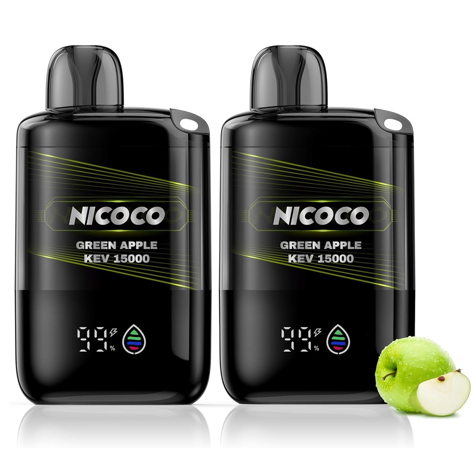 NICOCO Disposable Electronic Cigarette, Green Apple, Explosive Smoke, Refreshing Draw, 1/2/3-Pack, V3 Type