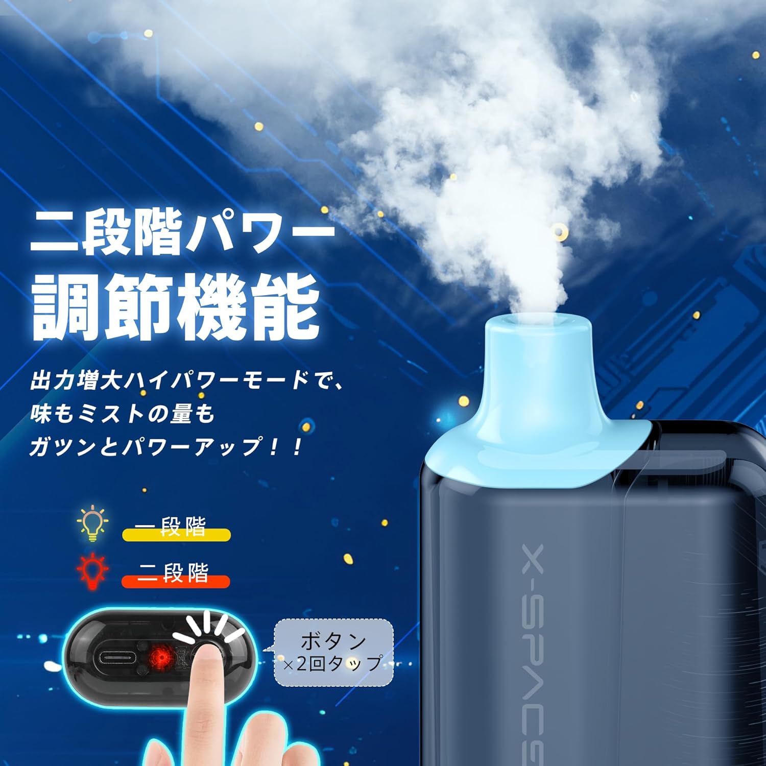 X-SPACE I4型 POD交換式電子タバコ 2POD入りセット 大容量 煙量調節可能 本体充電可能
