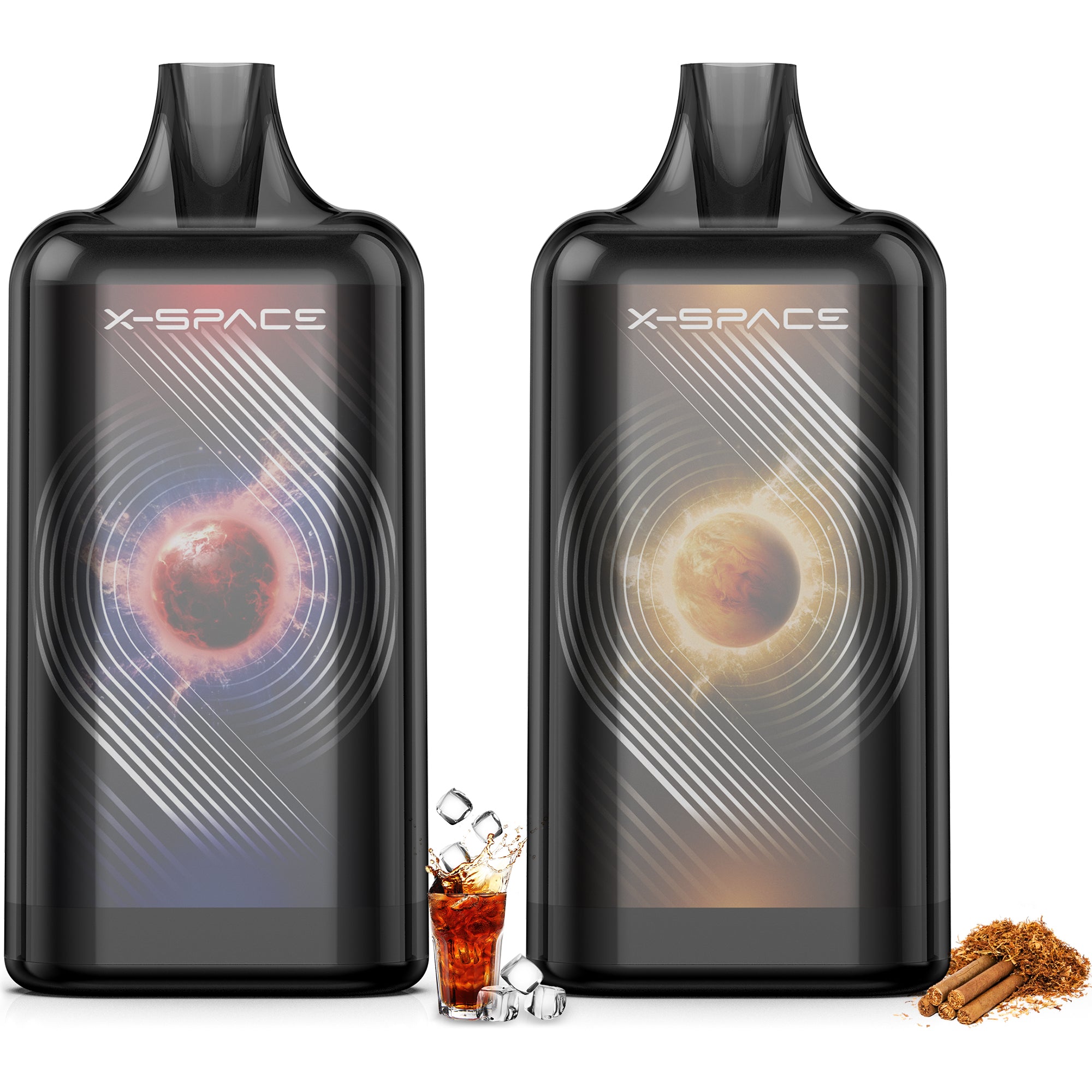 X-SPACE I4-type Pod-replaceable e-cigarette, 2-pod set, high-capacity, adjustable smoke output, rechargeable