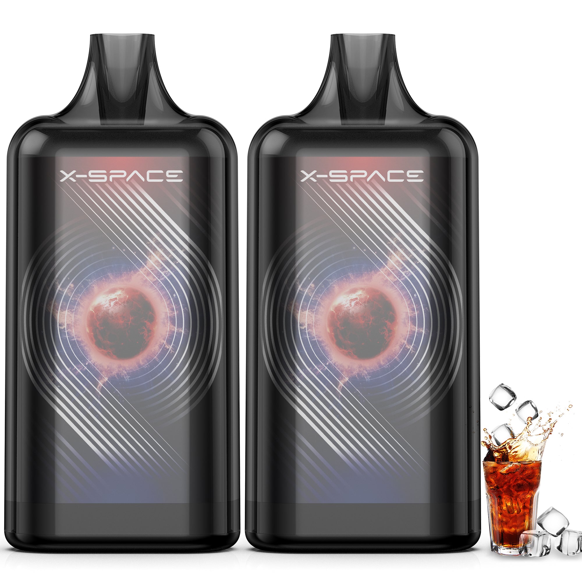 X-SPACE I4-type Pod-replaceable e-cigarette, 2-pod set, high-capacity, adjustable smoke output, rechargeable