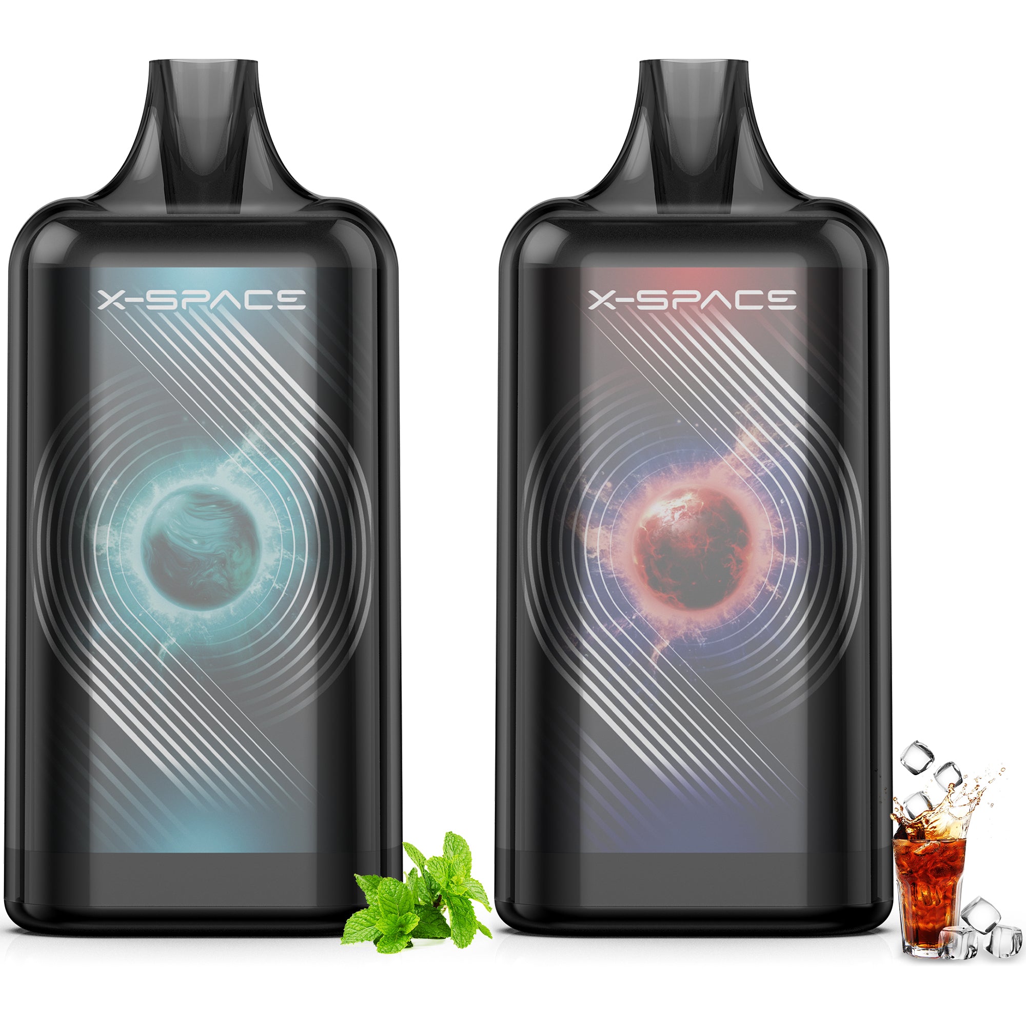 X-SPACE I4-type Pod-replaceable e-cigarette, 2-pod set, high-capacity, adjustable smoke output, rechargeable