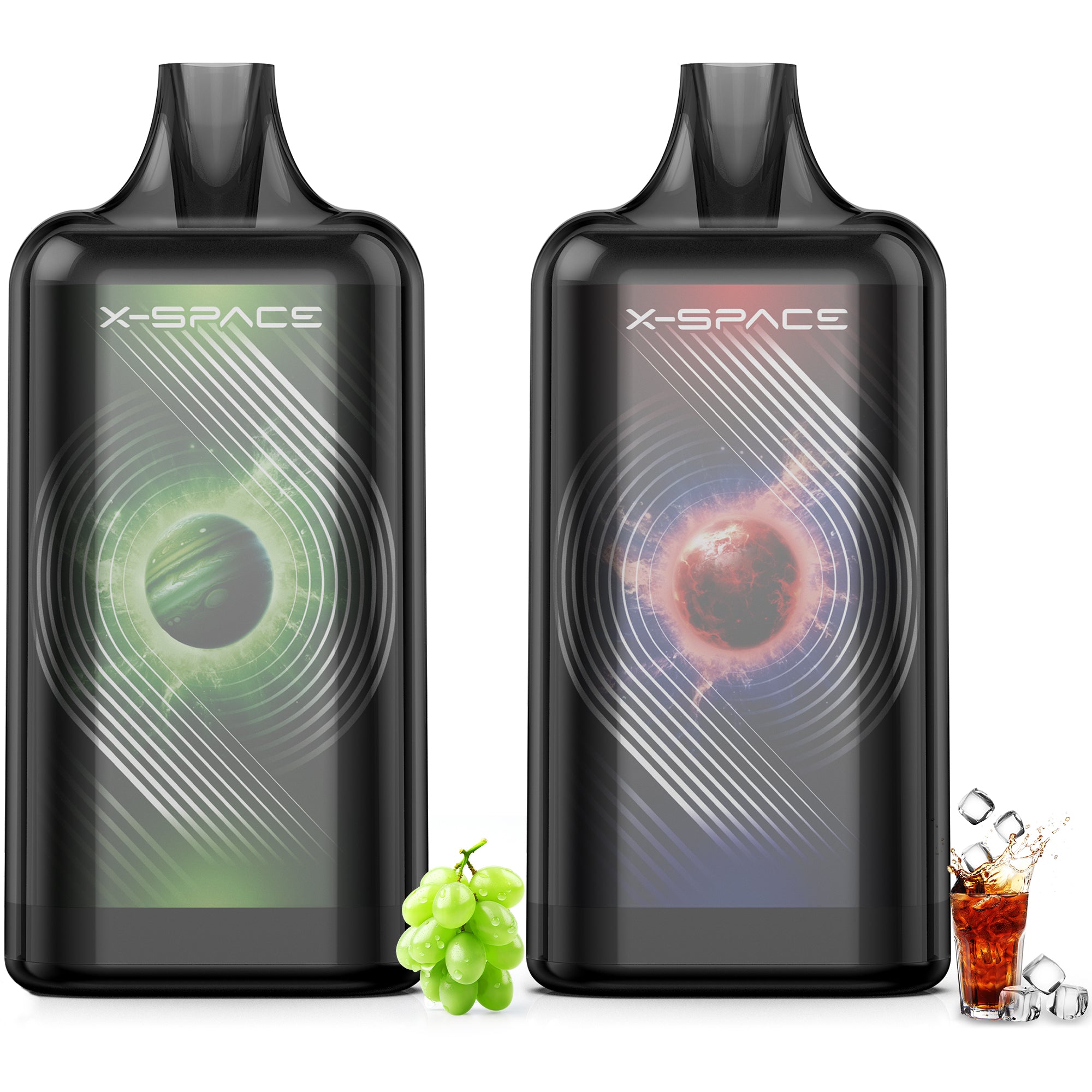 X-SPACE I4-type Pod-replaceable e-cigarette, 2-pod set, high-capacity, adjustable smoke output, rechargeable