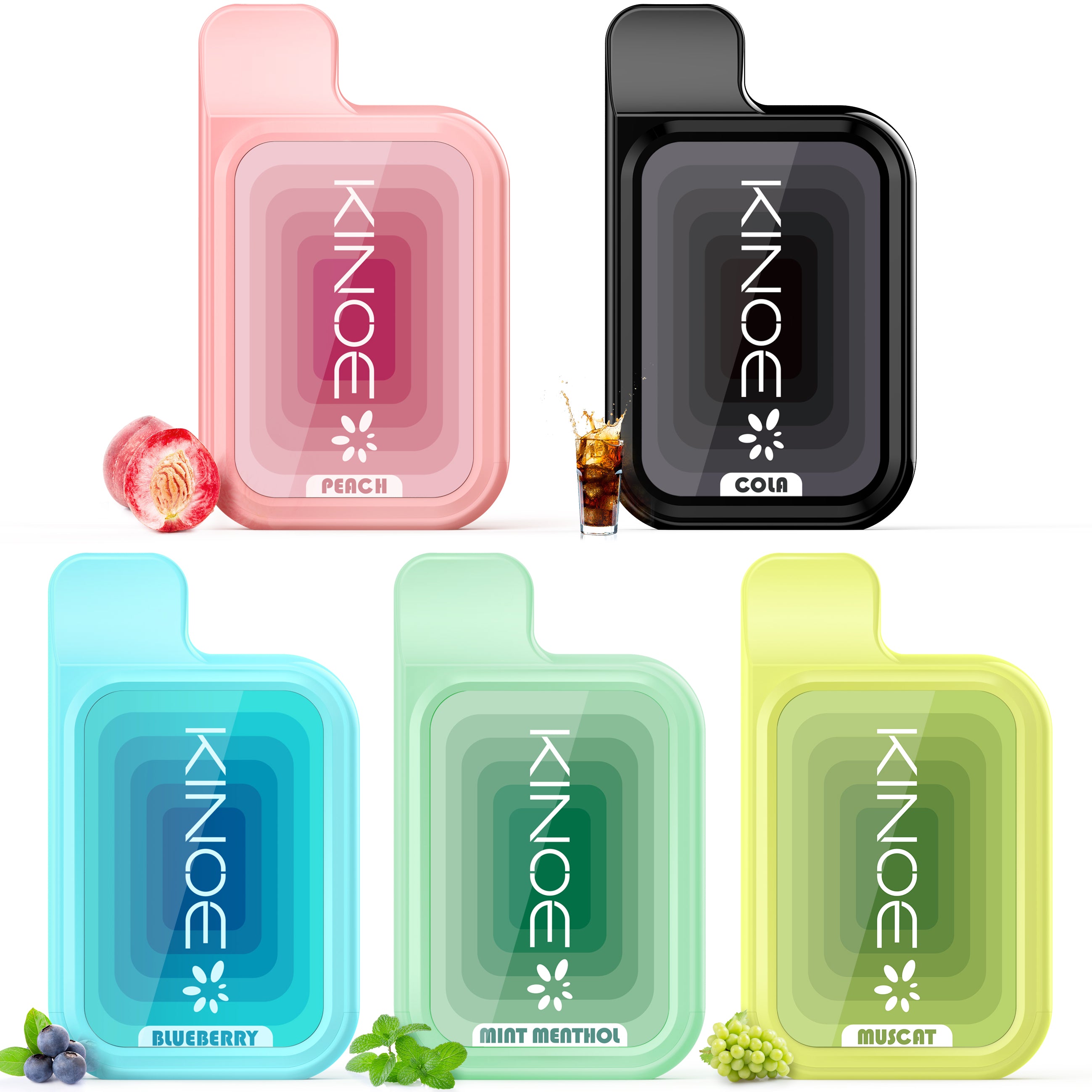 KINOE Electronic Cigarette Disposable 5 Flavors Set of 5 MIX 1