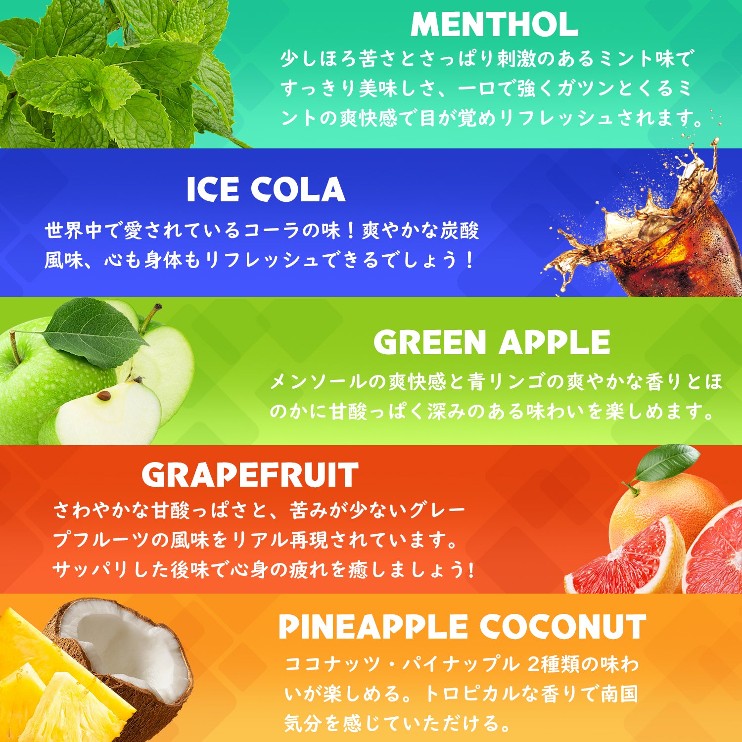 NICOCO 電子タバコ 使い捨て 5風味セット JO5 PLUS(MIX-2)