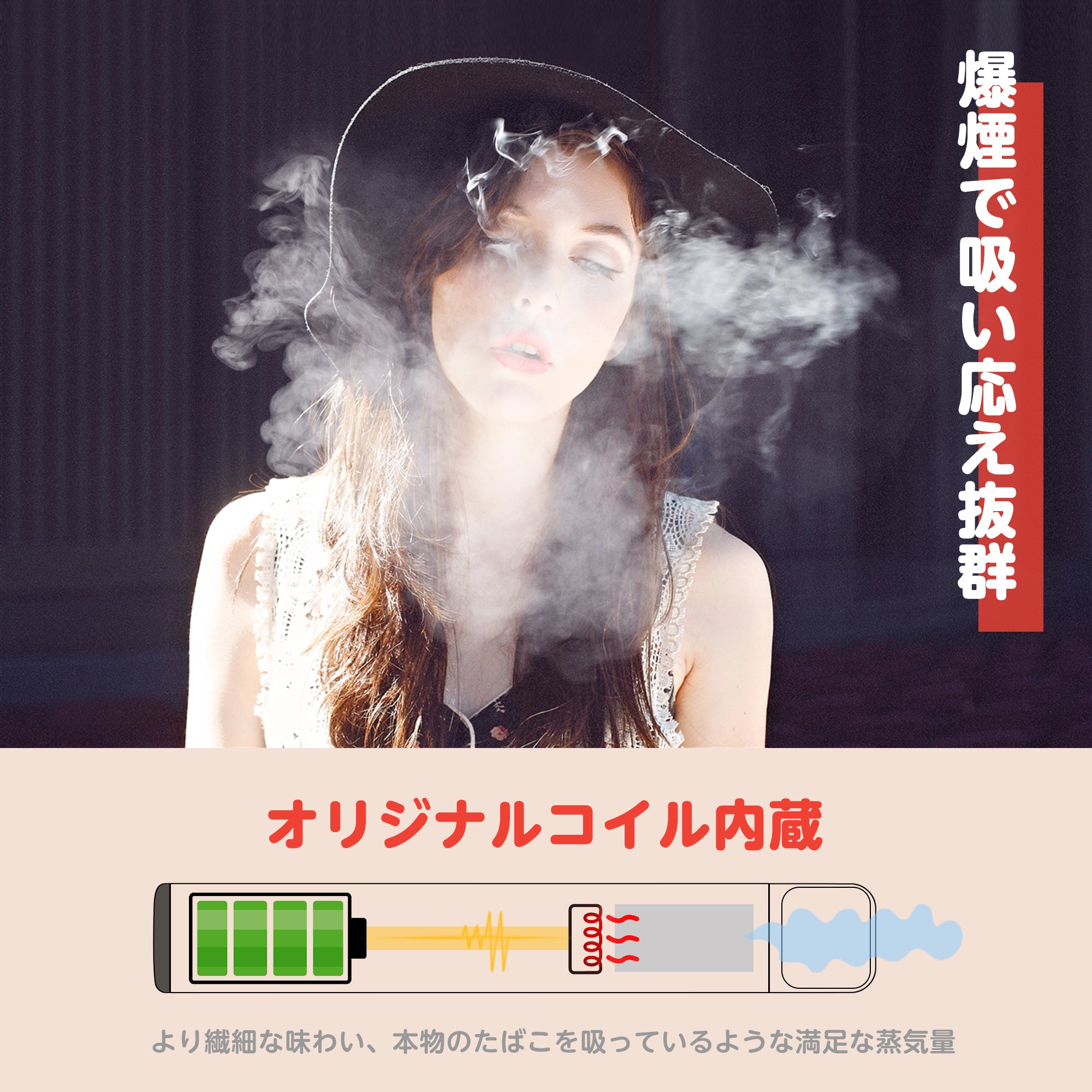 KINOE JO5型 電子タバコ 使い捨て 5風味セット(MIX-1)