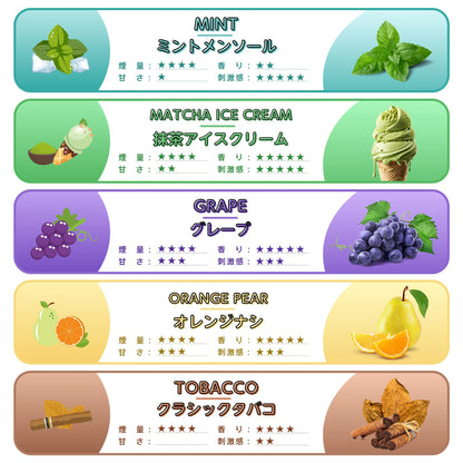 MEET JO5ES型 電子タバコ 使い捨て VAPE 5風味セット 紙フィルター付き 爆煙（MIX-2）