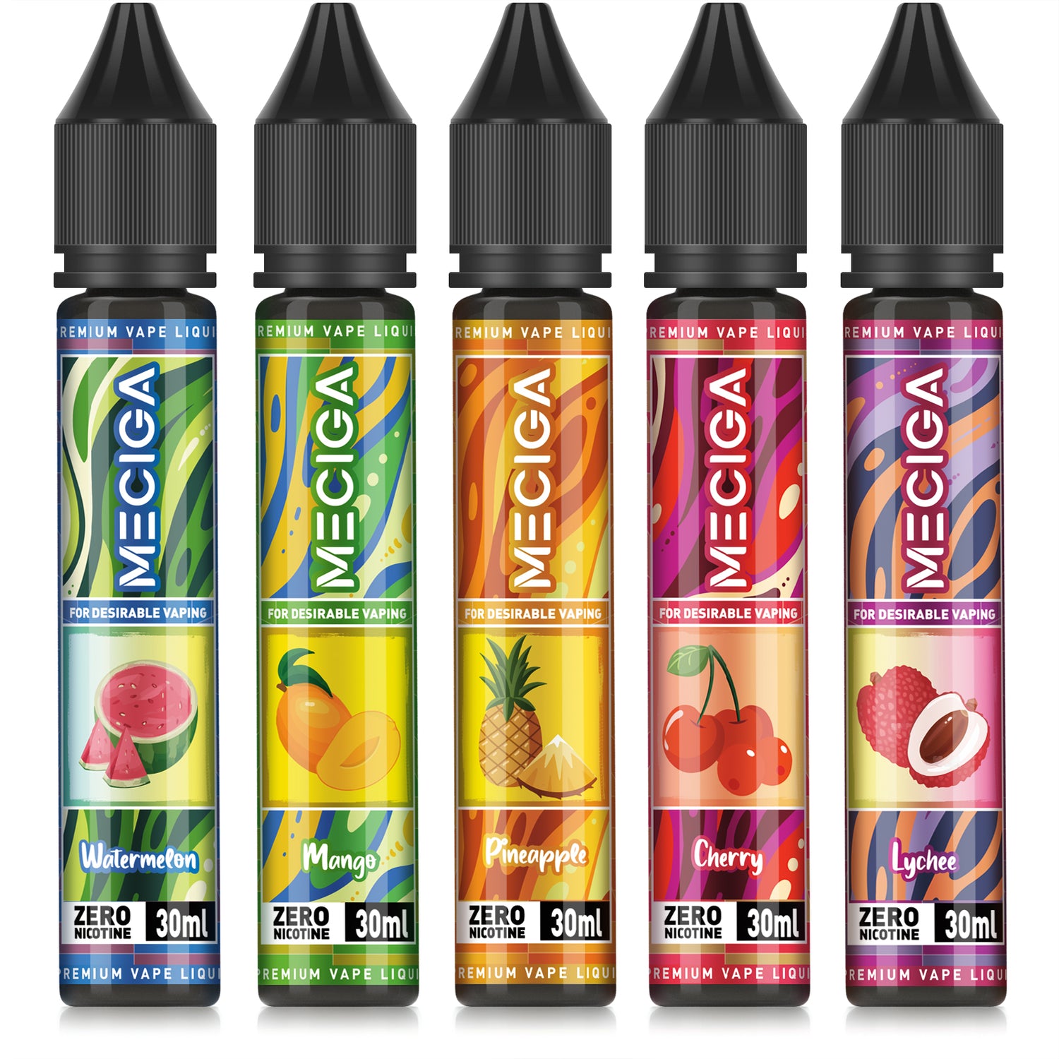 MECIGA E Liquid Collection 5 x 30ml No Nicotine 70/30 MECIGA VAPE MECIGA E Liquid Collection 5 x 30ml No Nicotine 70/30 MECIGA VAPE