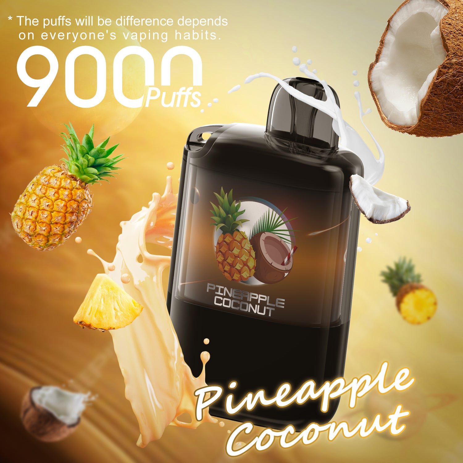 X-SPACE Disposable Vape No Nicotine, Pineapple Coconut, Rechargeable E MECIGA VAPE X-SPACE Disposable Vape No Nicotine, Pineapple Coconut, Rechargeable E MECIGA VAPE