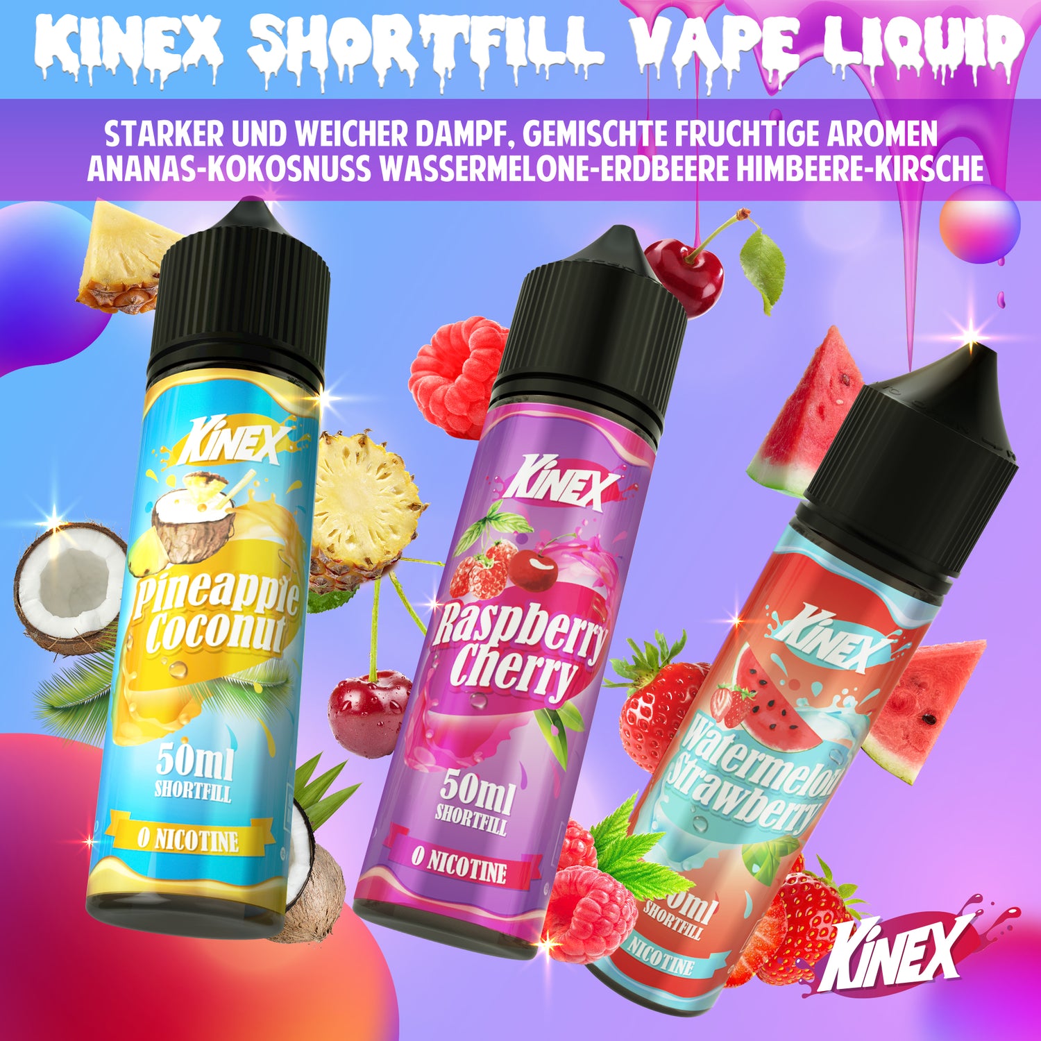 KINEX E Liquid Collection 3 x 50ml Shortfill No Nicotine 70/30 MECIGA VAPE KINEX E Liquid Collection 3 x 50ml Shortfill No Nicotine 70/30 MECIGA VAPE