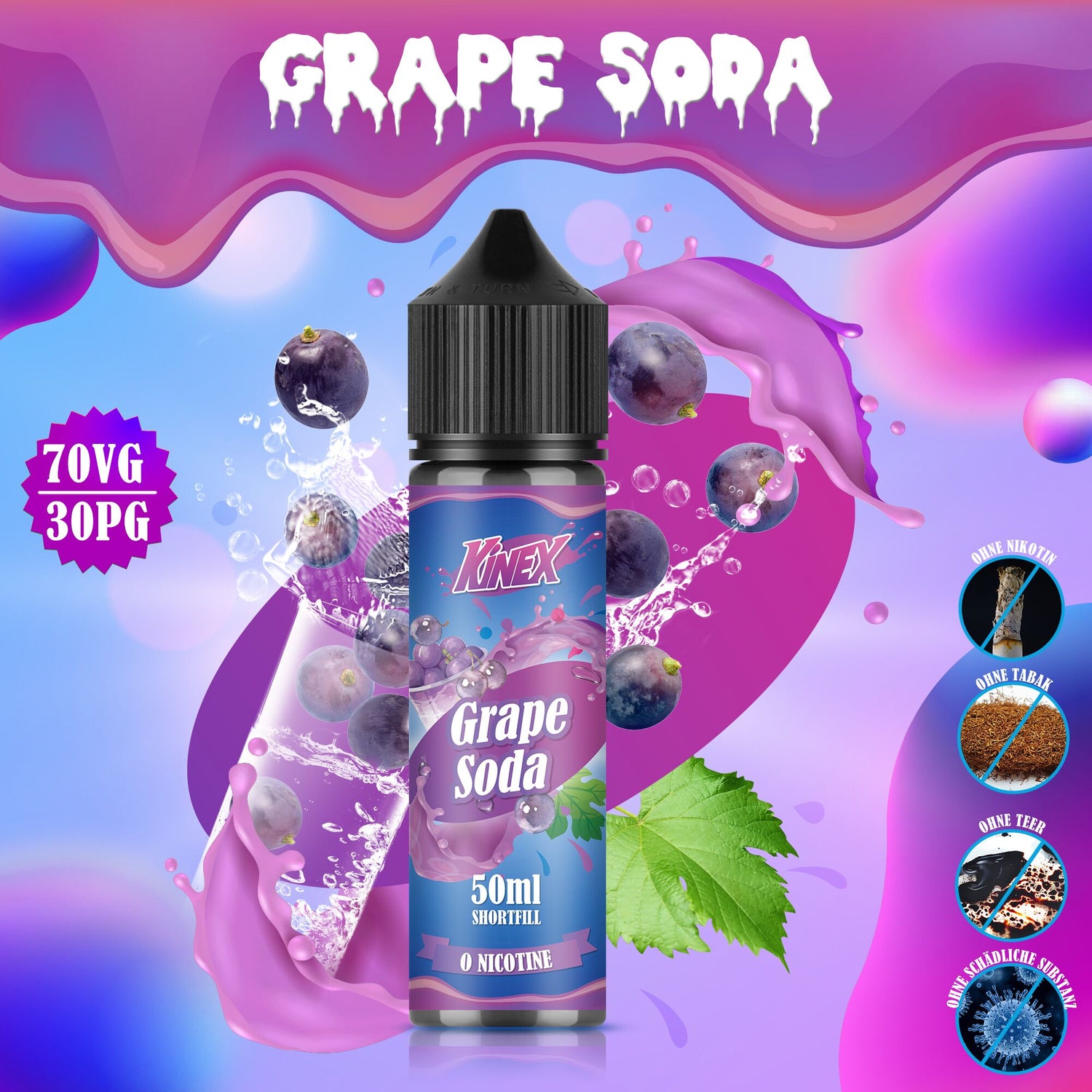 KINEX E Liquid No Nicotine Collection 3 x 50ml Shortfill 70/30 MECIGA VAPE KINEX E Liquid No Nicotine Collection 3 x 50ml Shortfill 70/30 MECIGA VAPE