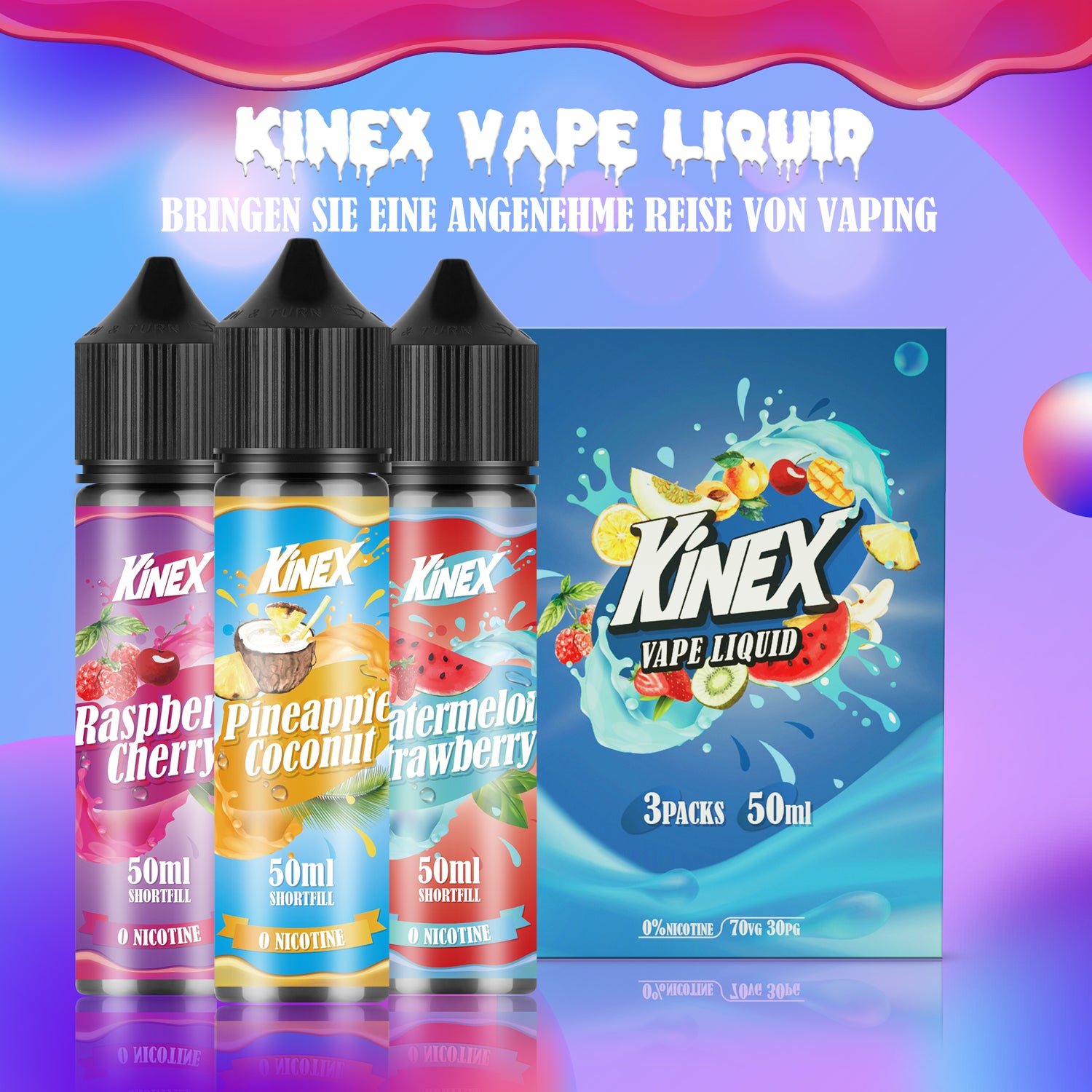 E Liquid 50 50 Oder 70 30 KINEX E Liquid Collection 3 x 50 ml Shortfill E Liquid 50 50 Oder 70 30 KINEX E Liquid Collection 3 x 50 ml Shortfill