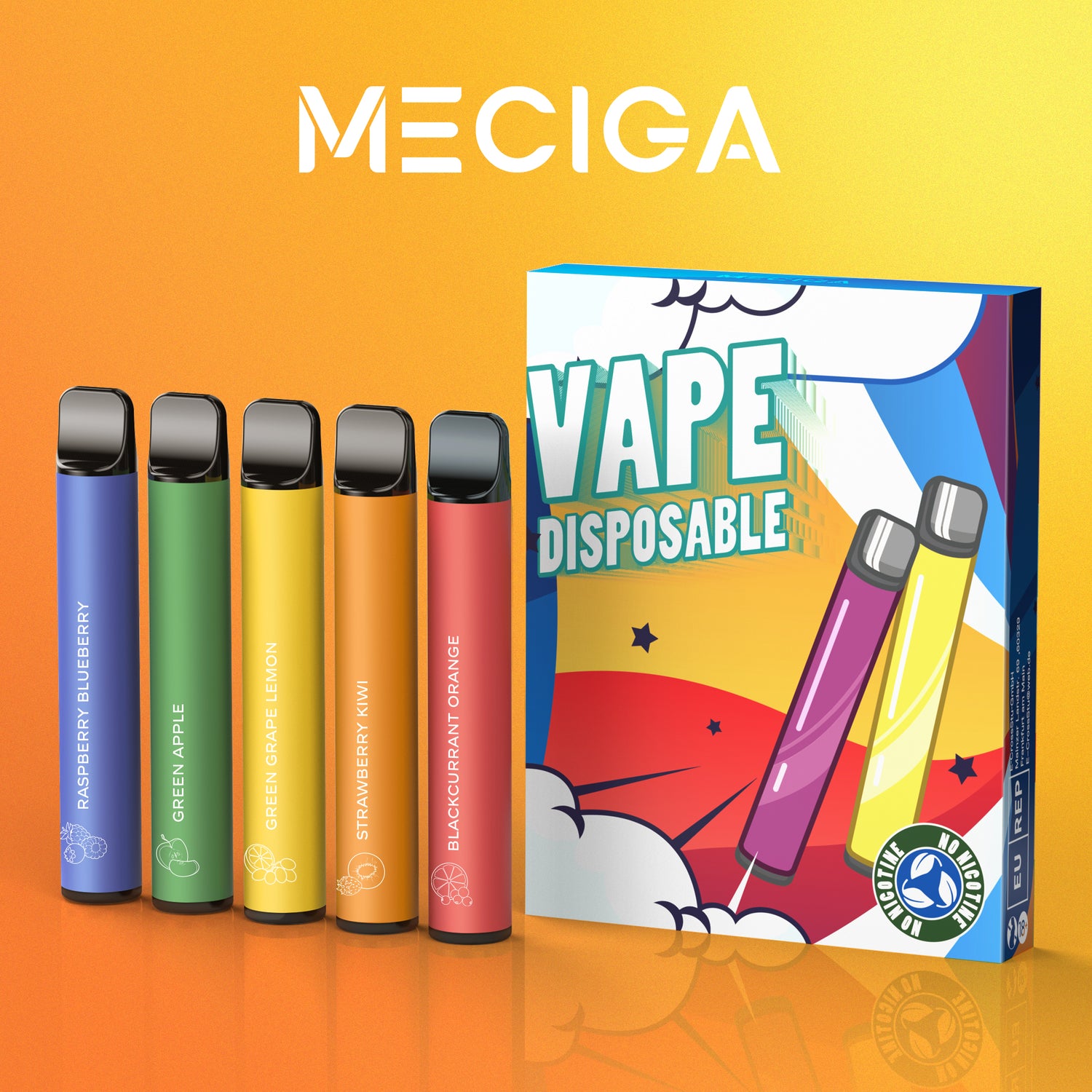 MECIGA Disposable Vape Pen Puff Bar No Nicotine, 4000 Puffs, Mixed Fru MECIGA VAPE MECIGA Disposable Vape Pen Puff Bar No Nicotine, 4000 Puffs, Mixed Fru MECIGA VAPE