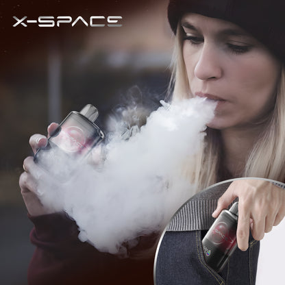 X-SPACE Einweg Vape ohne Nikotin, wiederaufladbare E-Zigaretten 9000 Puffs Vape Pen, Obst Geschmack Vapes Bar,  Wassermelone Erdbeere