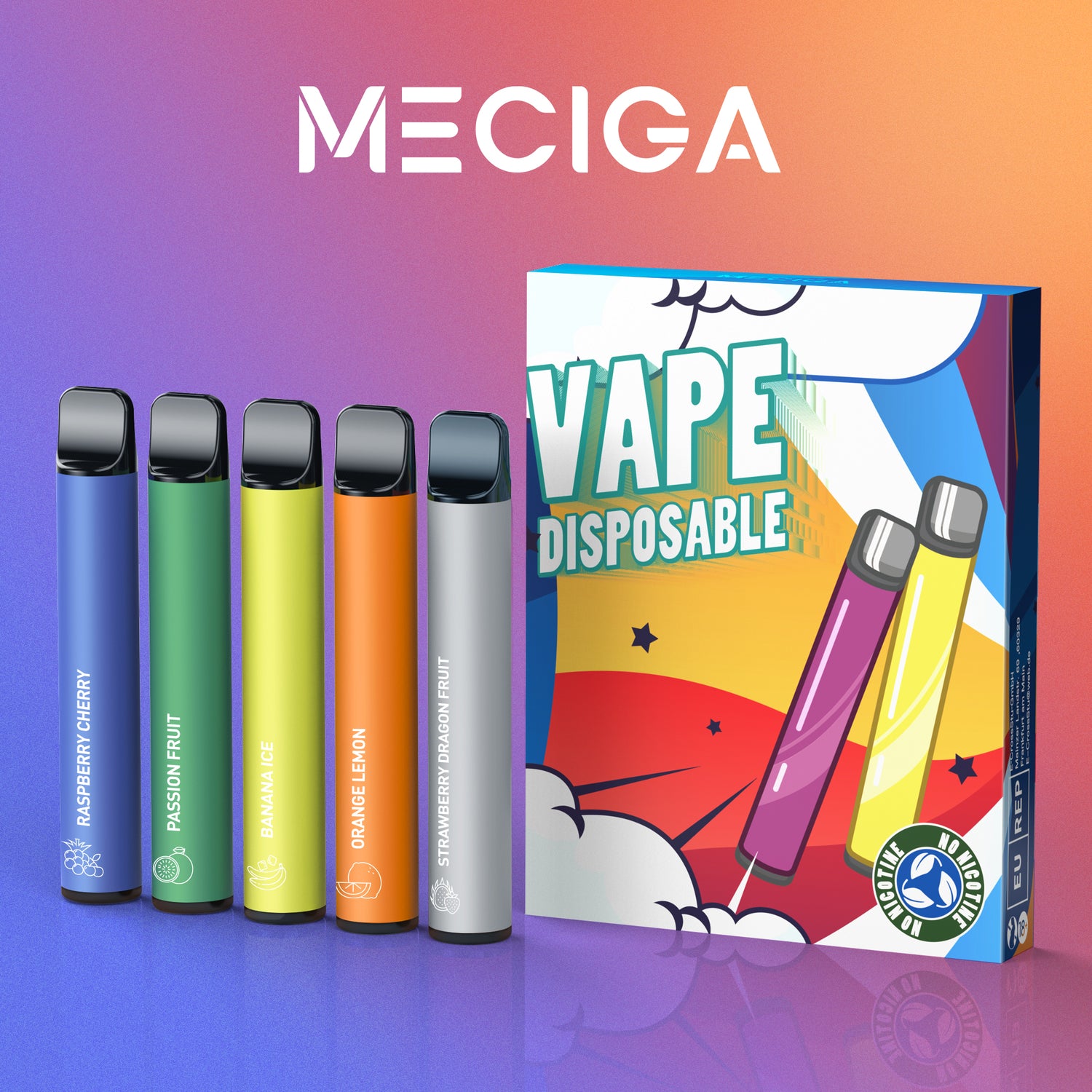 MECIGA Puff Bar No Nicotine Disposable Vape Pen, 4000 Puffs, Mixed Fru MECIGA VAPE MECIGA Puff Bar No Nicotine Disposable Vape Pen, 4000 Puffs, Mixed Fru MECIGA VAPE