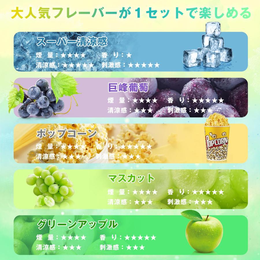 TORIDO O2Plus型 使い捨て 電子タバコ MIX5風味セット