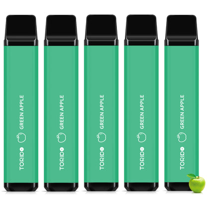 TORIDO O2Plus型 使い捨て 電子タバコ VAPE 持ち運びシーシャ タールなし ニコチンなし ビタミン類入り 5風味セット
