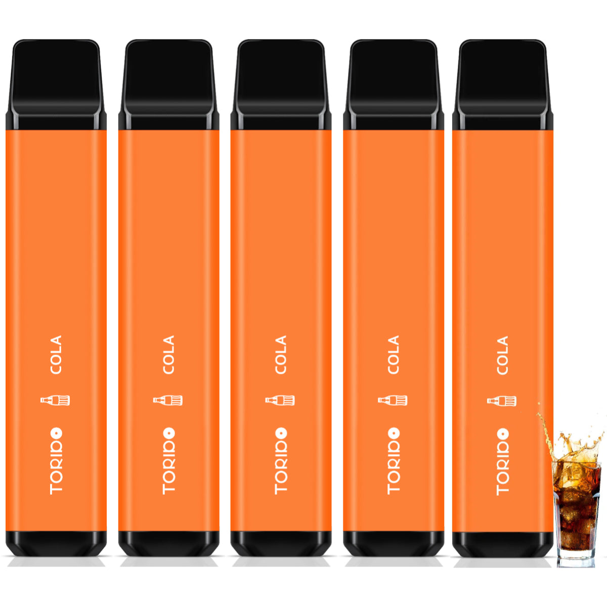 TORIDO O2Plus型 使い捨て 電子タバコ VAPE 持ち運びシーシャ タールなし ニコチンなし ビタミン類入り 5風味セット