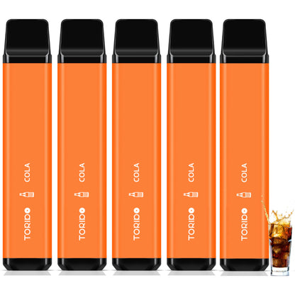 TORIDO O2Plus型 使い捨て 電子タバコ VAPE 持ち運びシーシャ タールなし ニコチンなし ビタミン類入り 5風味セット