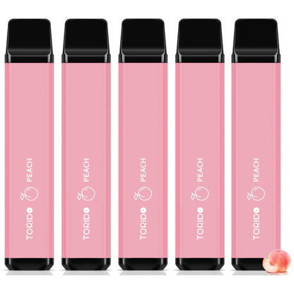 TORIDO O2Plus型 使い捨て 電子タバコ VAPE 持ち運びシーシャ タールなし ニコチンなし ビタミン類入り 5風味セット