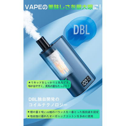 DBL JT2型 POD交換式電子タバコ POD付き 25000回吸引可能 ネイビー LEDディスプレイ付 爆煙 本体充電可 タールなし ニコチンなし 禁煙