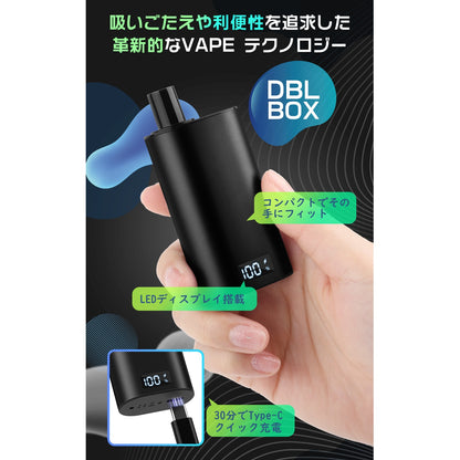 DBL JT2型 POD交換式電子タバコ POD付き 25000回吸引可能 黒色 LEDディスプレイ付 爆煙 本体充電可 タールなし ニコチンなし 禁煙