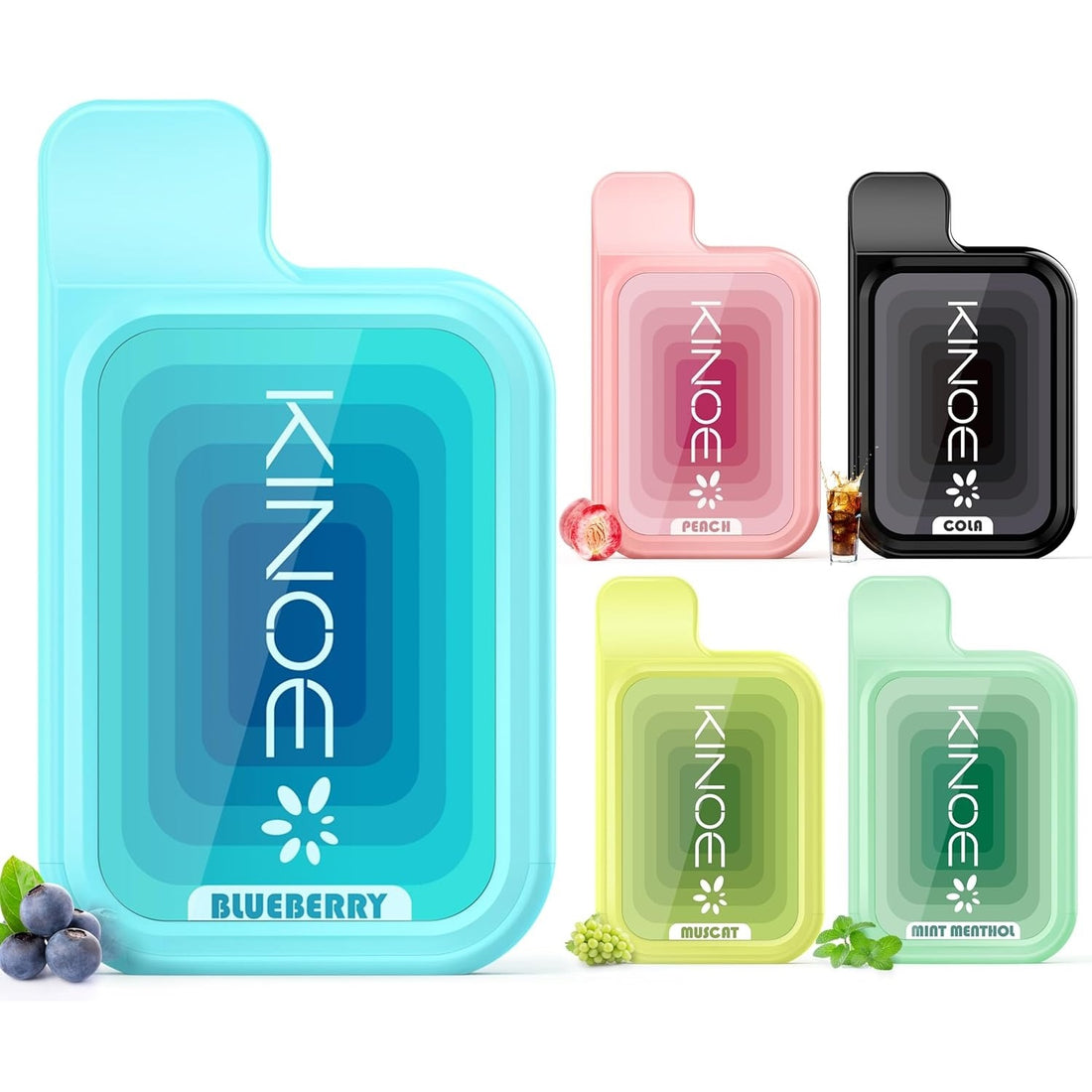 KINOE Electronic Cigarette Disposable 5 Flavors Set of 5 MIX 1
