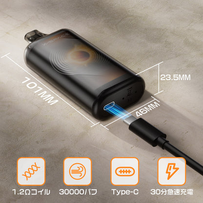 X-SPACE I4-type Pod-replaceable e-cigarette, 2-pod set, high-capacity, adjustable smoke output, rechargeable