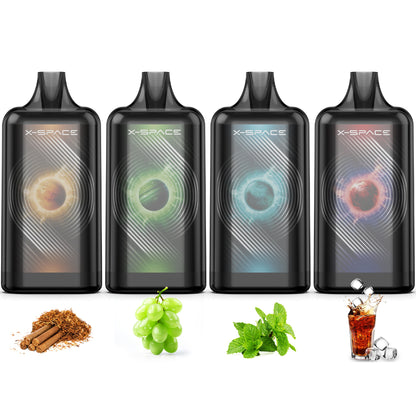 X-SPACE I4-type Pod-replaceable e-cigarette, 2-pod set, high-capacity, adjustable smoke output, rechargeable