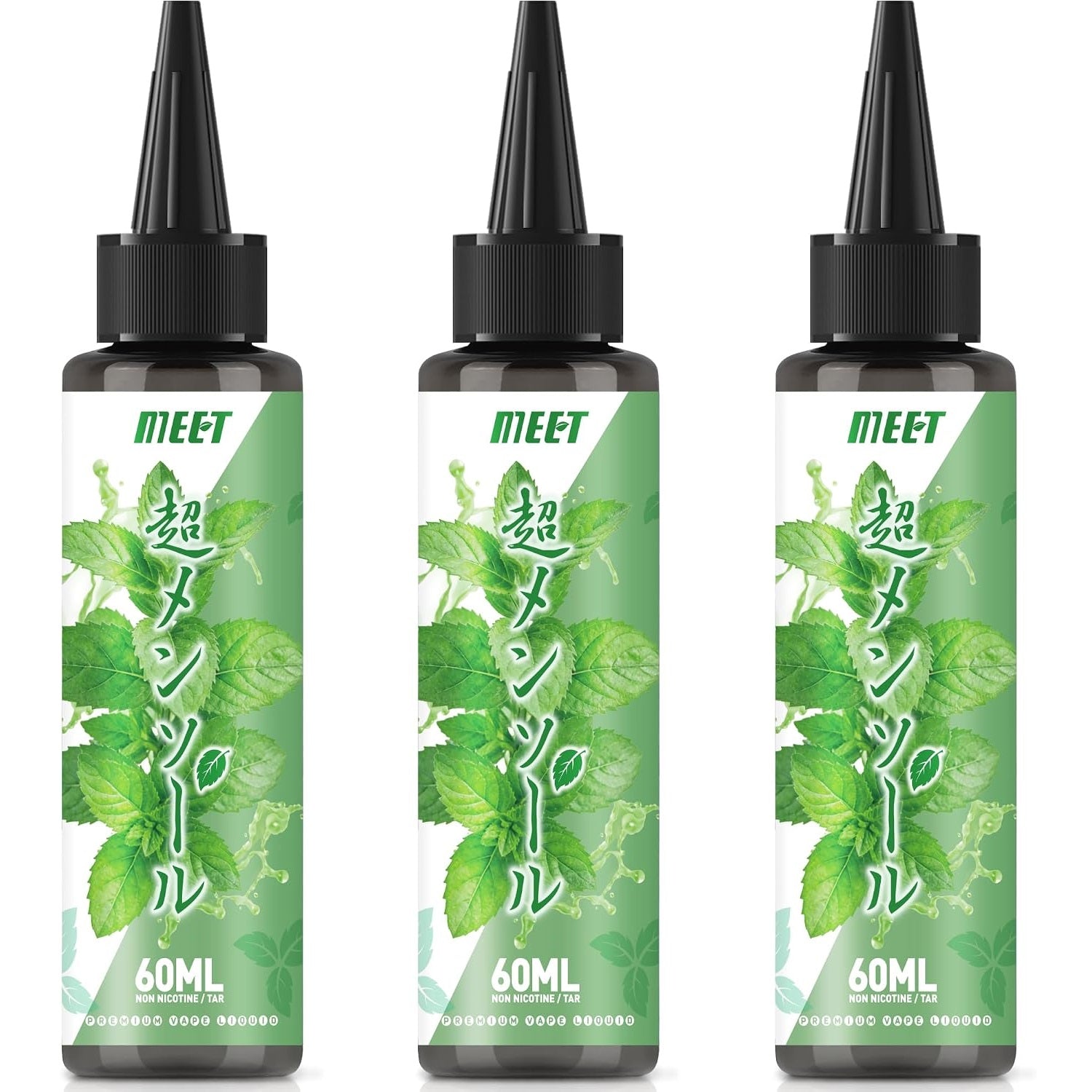 電子タバコ VAPE リキッド 超メンソール 60ml 大容量 5風味から選ぶ ベイプリキッド 禁煙サポート タールなし ニコチンなし 良い喉越し 高品質 爆煙 MEET