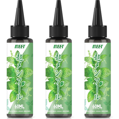 電子タバコ VAPE リキッド 超メンソール 60ml 大容量 5風味から選ぶ ベイプリキッド 禁煙サポート タールなし ニコチンなし 良い喉越し 高品質 爆煙 MEET