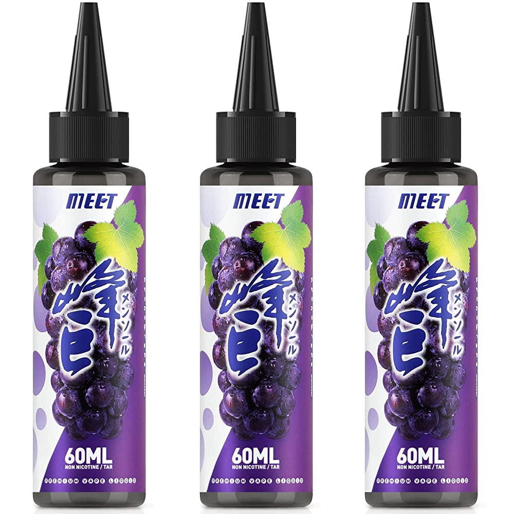 電子タバコ VAPE リキッド 超メンソール 60ml 大容量 5風味から選ぶ ベイプリキッド 禁煙サポート タールなし ニコチンなし 良い喉越し 高品質 爆煙 MEET